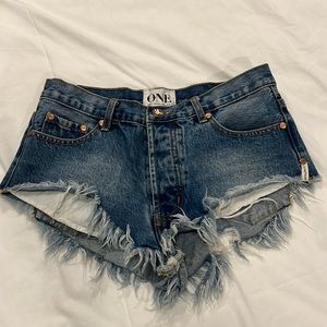 One Teaspoon Itty Bitty Denim Shorts Size 24